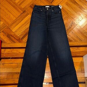Good American Wide Leg Jeans in Dark Blue Wash